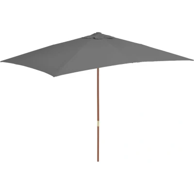 Afbeelding van vidaXL Parasol met houten paal 200x300 cm antraciet