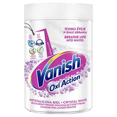 Afbeelding van Vanish Oxi Action Crystal White Whitening Booster Poeder Vlekverwijderaar voor witte was 625g