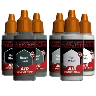 Afbeelding van The Army Painter, Airbrush Primary Bundle Greyscale, 2 kleuren met 6 x 18 ml gebruiksklare acrylverf voor airbrush, miniatuurverf D&amp;D en Warhammer.