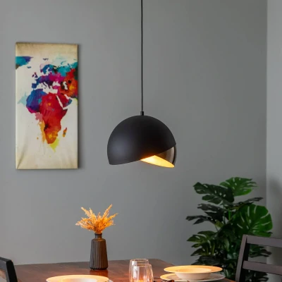 Afbeelding van Hanglamp Pacman 2633 Ø30cm zwart/goud