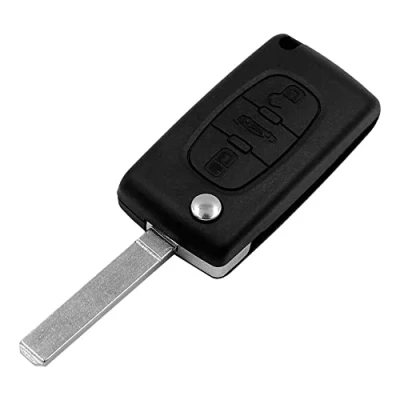 Afbeelding van OcioDual Sleutelhoes met 3 knoppen, CE0523 VA2 lemmet, compatibel Peugeot 206 207 306 307 308 407 607 806, Citroen C2 C3 C4 C5 C6