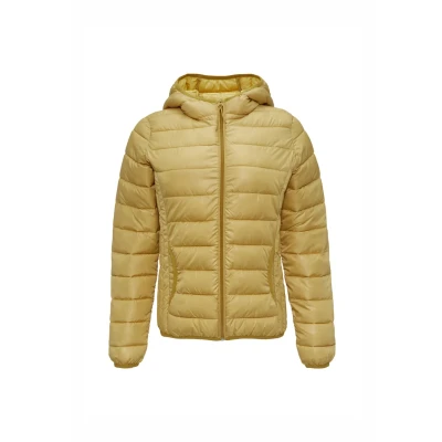 Afbeelding van QS Leicht Wattierte Stepp MIT Kapuze Winterjas, Dames, Maat: Medium, Goldgelb