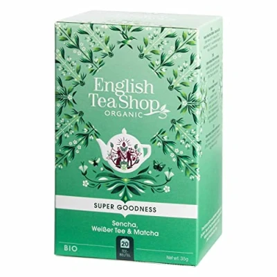 Afbeelding van Groene Sencha thee, witte thee en bio matcha Engelse theewinkel 20 zakjes 35 g