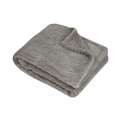 Afbeelding van stof Textiles Plaid / bankdeken bedsprei Columbia lichtgrijs 130 x 160 cm zachte polyester 1 persoons