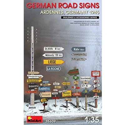 Afbeelding van 1:35 MiniArt 35609 German road signs WWII (Ardennes, Germany 1945) Plastic Modelbouwpakket