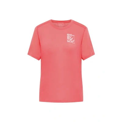 Afbeelding van Jack Wolfskin Vonnan Graphic Sport Tshirt, Dames, Maat: Small, Explore sunset coral