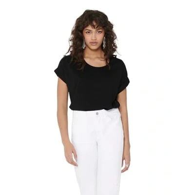 Image de ONLY T shirt Onlmoster S/S Top Noos JRS pour femme, Noir (Black Detail: Solid Black), L
