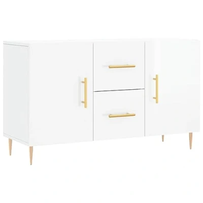 Image de vidaXL Buffet blanc brillant 100x36x60 cm bois d&#039;ingénierie828158