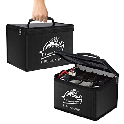 Afbeelding van YOWOO Lipo Safe Bag Veiligheidszak Vlamvertragende en explosieveilige Grote Capaciteit Batterij Doos voor Opslag Opladen (10,63 x 6,69 inch)