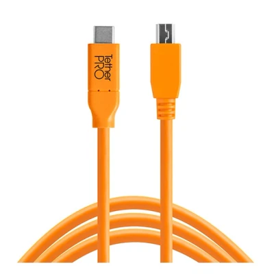 Afbeelding van Tether Tools TetherPro USB C to 2.0 Mini B 8 Pin 4,6m oranje