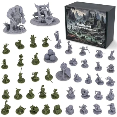 Afbeelding van Path Gaming Fantasy Goblins 46 stuks ongeverfde 28 mm figuren voor DND Dungeons and Dragons, RPG figuren, losse tafelmonsterfiguren D&amp;D games