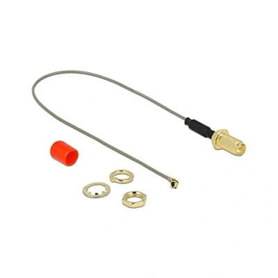 Afbeelding van MHF I (v) RP SMA kabel met ferriet kern Micro Coax (1,13 mm) 50 Ohm / grijs 0,10 meter