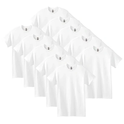 Afbeelding van GILDAN heren t shirt, dik katoen, volwassenen, Wit (10 stuks)