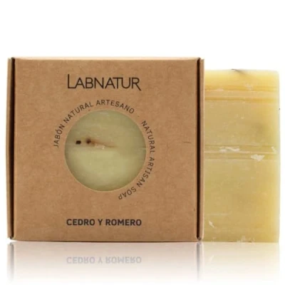 Afbeelding van Sys VEGAN Cederhout &amp; Rozemarijn Zeep Handgemaakt 100% Natuurlijk Douche en Handzeep blok 100g
