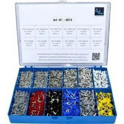 Afbeelding van Vogt 4015 Assortiment adereindhulzen Zilver, Wit, Grijs, Rood, Zwart, Blauw, Geel 3650 stuk(s)