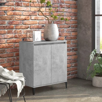 Afbeelding van Dressoir 60x35x70 cm spaanplaat betongrijs