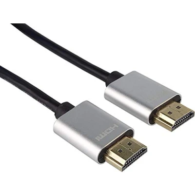 Afbeelding van PremiumCord Slim 4K High Speed HDMI kabel + Ethernet 1m Video 2160p Full HD 1080p Deep Color 3D Arc HDR, Dolby TrueHD 10,2Gbps verguld zwart