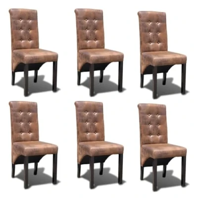 Image de vidaXL Chaises à manger lot de 6 marron similicuir270040