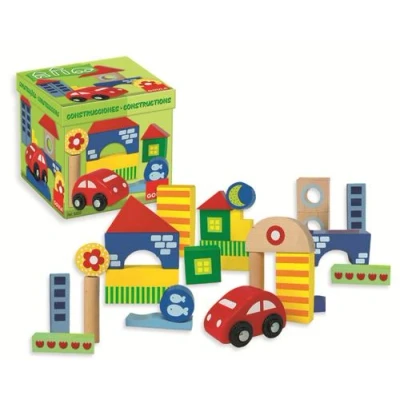 Image de Boîte 25 bloques de construction avec voiture Goula