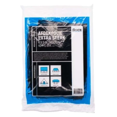 Afbeelding van Flocx Afdekfolie Extra Sterk 40MU 4MTR X 5MTR Schildersbenodigdheden