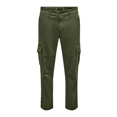 Afbeelding van Only &amp; Sons Onsdean LIFE TAP Cargobroek, Heren, Maat: 31x34, Olive night