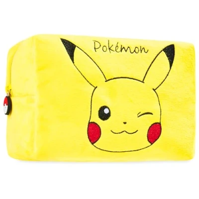 Afbeelding van Pokemon Pikachu Toilettas, make uptas, reistas, ritssluiting, dames, meisjes, jongeren, cadeau idee (geel)
