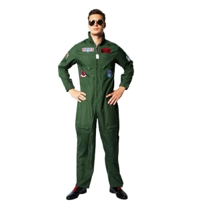 Afbeelding van EraSpooky Mannen Pilot Kostuum Aviator Fancy Dress Halloween Party Cosplay Outfit voor Volwassen