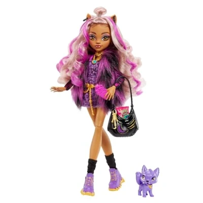 Image de Monster High Clawdeen Wolf avec animal de compagnie Poupée 4 ans et + HHK52 mannequin