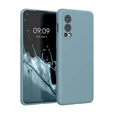 Afbeelding van kwmobile telefoonhoesje geschikt voor OnePlus Nord 2 5G Hoesje met siliconen coating Smartphone case in Arctische nacht