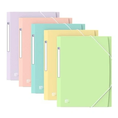 Afbeelding van Oxford Urban 10 stuks A4 elastische mappen, kunststof, ondoorzichtig, pastelkleuren