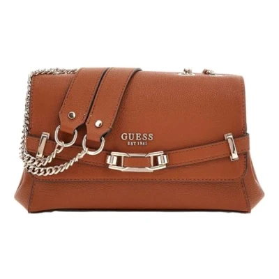 Afbeelding van GUESS Schoudertas Silvye Convertible Xbody Flap Bag Cognac Lichtbruin