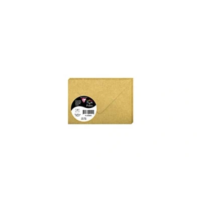 Afbeelding van Clairefontaine 54080C, verpakking met 20 enveloppen, formaat 7,5 x 10 cm, 120 g/m², kleur: goud, uitnodiging voor evenementen en overeenkomst, Pollen serie, glad papier van hoge kwaliteit
