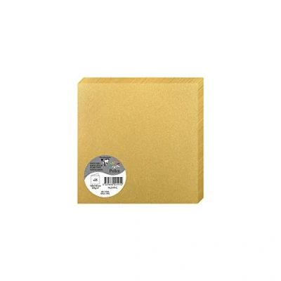 Afbeelding van Clairefontaine 2191C verpakking met 25 dubbele kaarten vierkant formaat (16 x 16 cm) 210 g/m² kleur goud uitnodigingskaarten voor evenementen en overeenstemming pollen serie premium papier glad