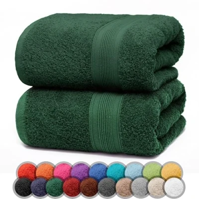 Afbeelding van NatureMark Douchehanddoek, 100% katoen, 70 x 140 cm, donkergroen, 2 stuks_DT_dgrün