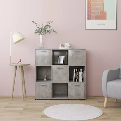 Afbeelding van Boekenkast 90x30x90 cm spaanplaat betongrijs