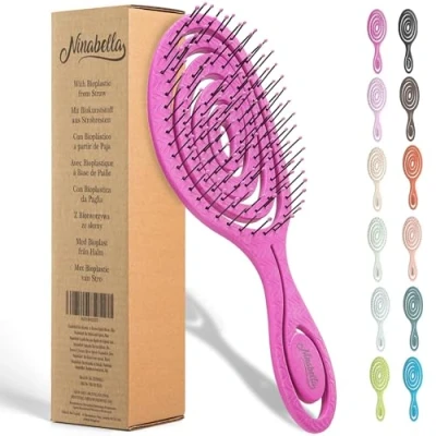 Image de Ninabella Brosse Demelante Cheveux a Femme Homme Enfant Fille Garcon pour Bouclés Lisses Crepus à Anti Noeuds Boucles ne Tire pas