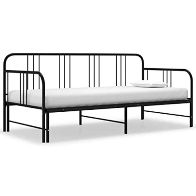 Image de vidaXL Cadre de canapé lit extensible sans matelas Noir Métal 90x200cm324764