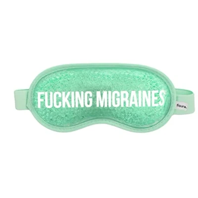 Afbeelding van FISURA Koude gel oogmasker &quot;F*cking migraine&quot;. Migraine Herbruikbaar koud oogmasker. Gelmasker voor gezwollen ogen en donkere kringen. 18,5 cm x 9