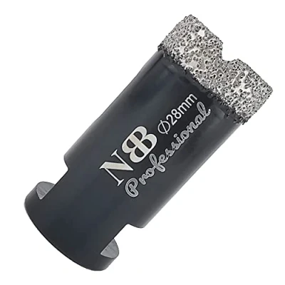 Afbeelding van NBB vacuum gesoldeerde diamantgatzaag met M14, voor professioneel droog of nat boren op hard porselein, keramiek, tegels, graniet, marmer, snel, duurzaam, Haakse Slijper (Dia.28mm)