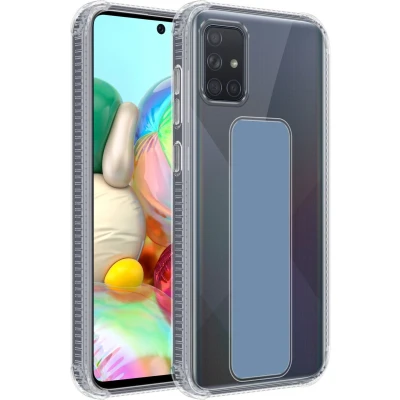 Afbeelding van Cadorabo Hoesje geschikt voor Samsung Galaxy A51 4G / M40s in LICHTBLAUW Beschermhoes gemaakt van flexibel TPU silicone Cover Case met houder en standfunctie