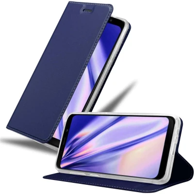 Afbeelding van Cadorabo Hoesje geschikt voor Samsung Galaxy J6 2018 in CLASSY DONKER BLAUW Beschermhoes met magnetische sluiting, standfunctie en kaartvakje Book Case Cover Etui