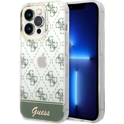 Afbeelding van GUESS Apple iPhone 14 Pro Back Cover TPU hoesje Groen Bescherm uw telefoon.