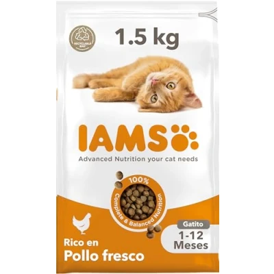 Afbeelding van 4x Iams Kat Kitten/Junior Kip 1,5 kg