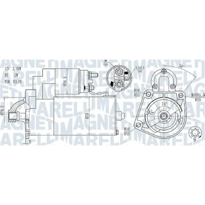 Afbeelding van MAGNETI MARELLI 063721271010 Startmotor 12 2 9 VOLVO: XC60 I, S40 II, C70 Cabriolet