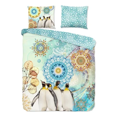 Afbeelding van HIP Dekbedovertrek &quot;mandala&#039;s en pinguins&quot; Multi (240x200/220 cm) Katoen Flanel