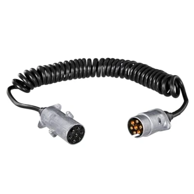 Afbeelding van HELLA Elektrische slang 7 polig 12V / 24V zwart/zilver metaal/PU (polyurethaan) Hoeveelheid: 1 8KA 007 648 061