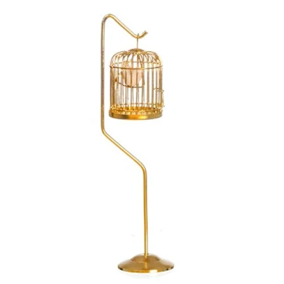 Afbeelding van Melody Jane Miniatuur poppenhuis 1:12 Victoriaanse accessoires Vogel van messing op houder