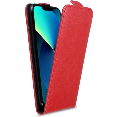 Afbeelding van Cadorabo Hoesje geschikt voor Apple iPhone 13 in CHILI ROOD Beschermhoes Case Cover flip design, gemaakt van glad kunstleder