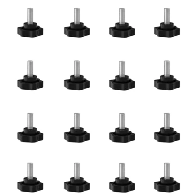 Afbeelding van SHULLIN Set van 16 sterkopschroeven M5 kartelschroeven stergreepschroeven schroefdraad klemknop voor machine en industriële uitrusting x mm