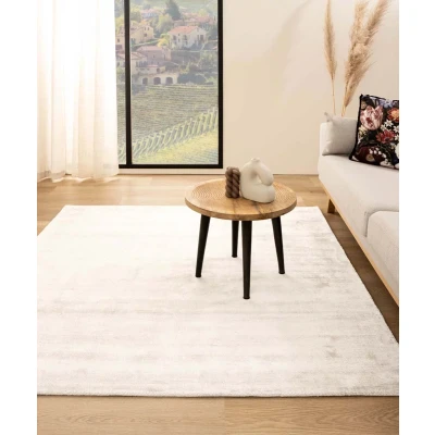 Afbeelding van Viscose Tapijt/Vloerkleed Vierkant Glamour Wit 140x140 Cm